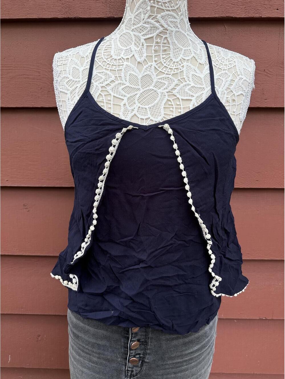Maurice's Navy Y2K Fairycore Flutter Hem Cami Tank Top